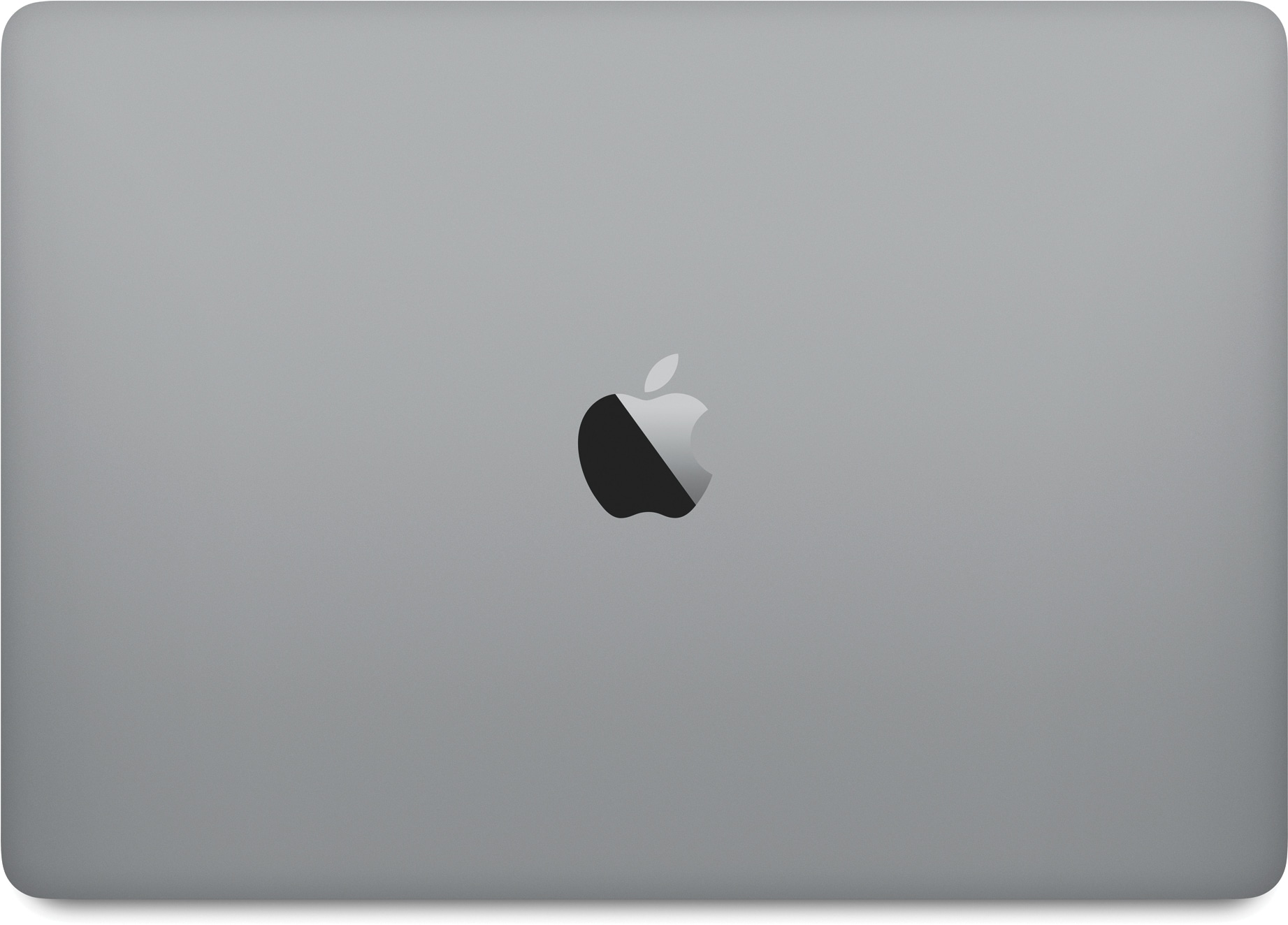 Novo MacBook Pro cinza espacial fechado visto de cima