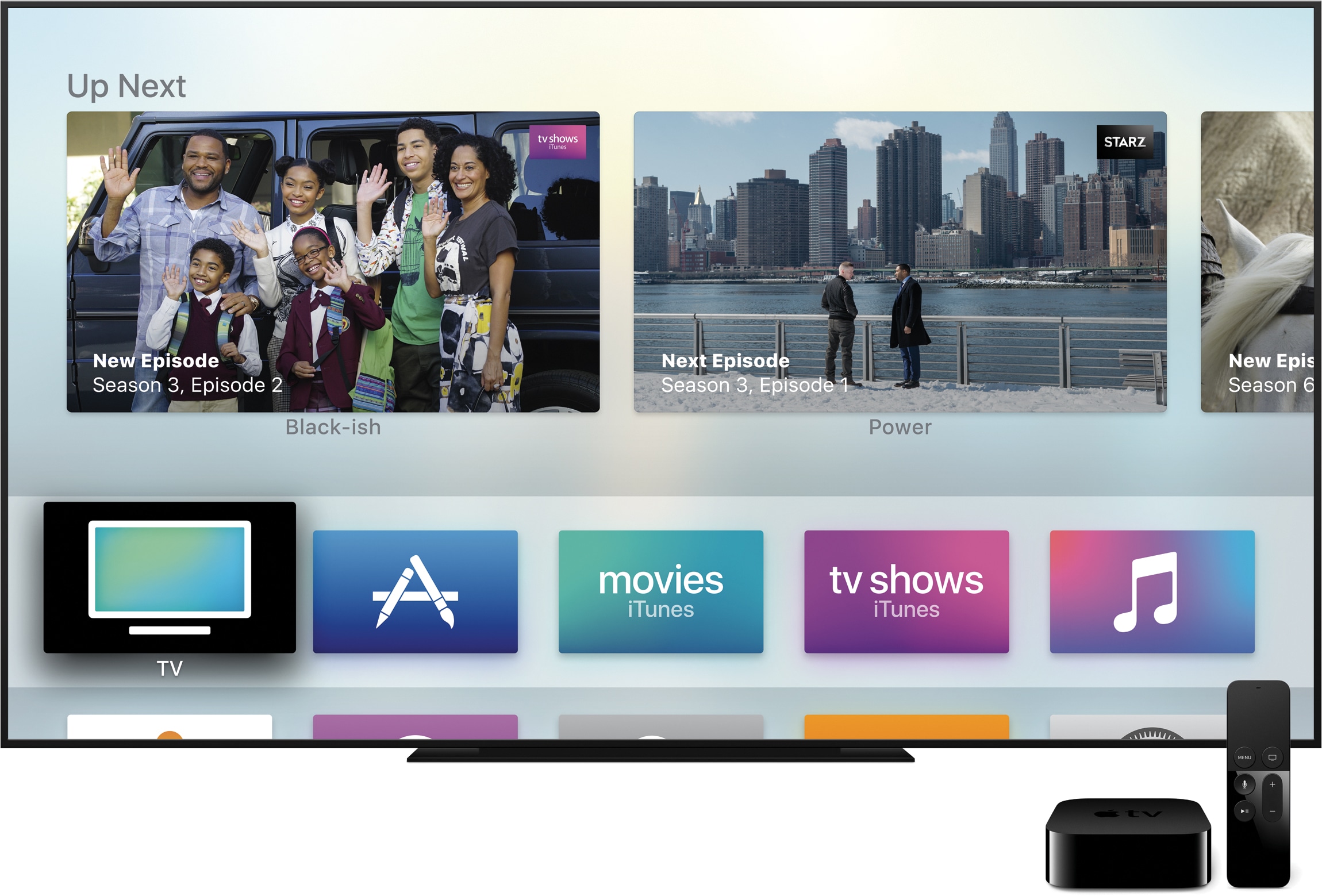 Ícone do novo app TV na tela inicial da Apple TV