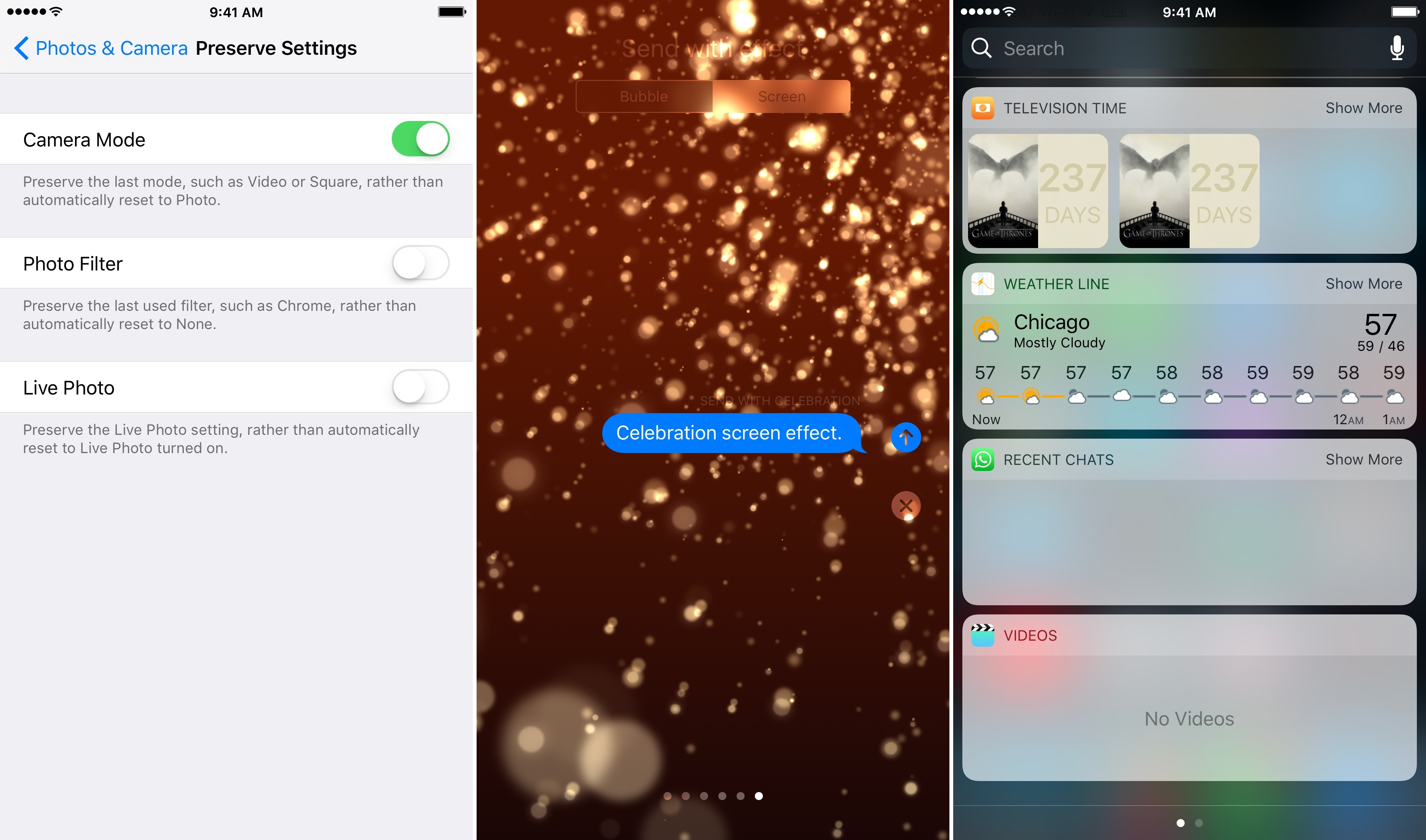Novidades do iOS 10.2 (app Câmera, efeitos para o iMessage e widget pro app TV)