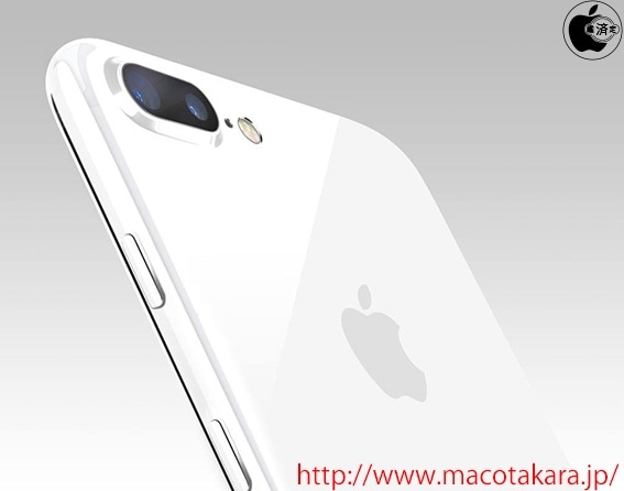 Mockup de iPhone 7 Plus na cor "jet white"
