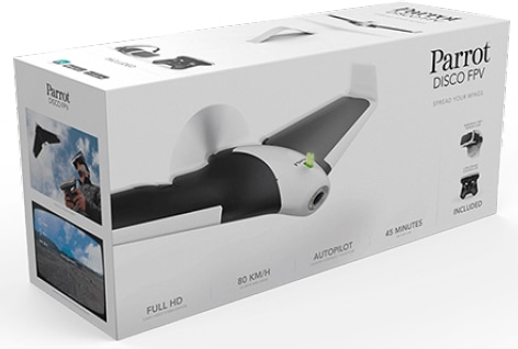 Caixa do drone DISCO FPV com Controlador de Voo, da Parrot