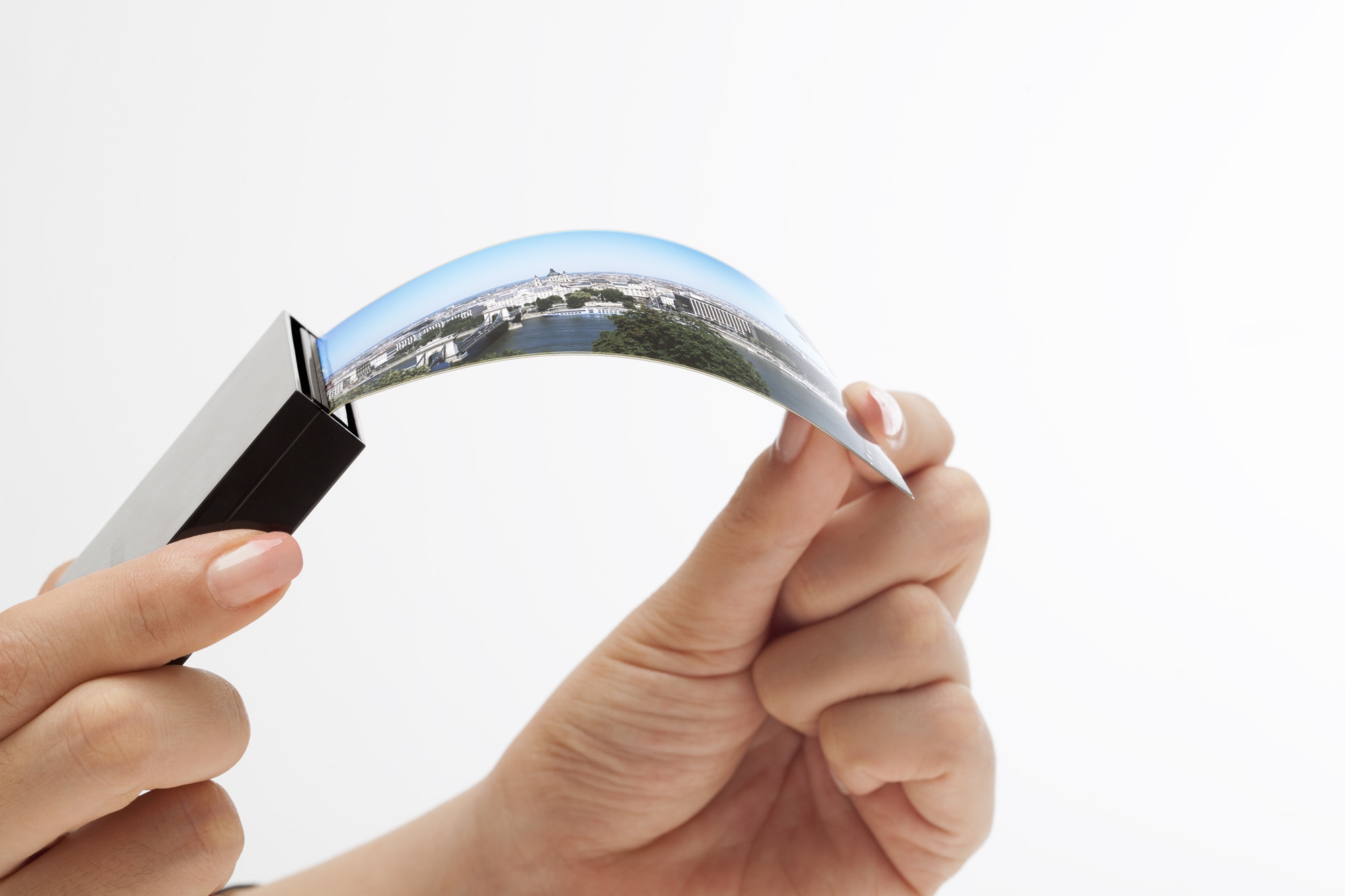 Tela OLED flexível curva da Samsung