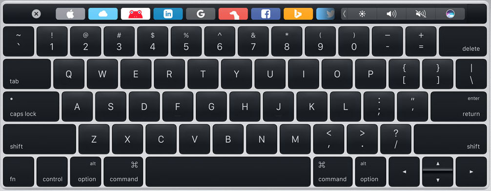 Teclado do novo MacBook Pro com Touch Bar