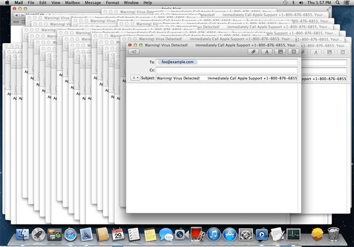 Malware criando janelas de email no macOS