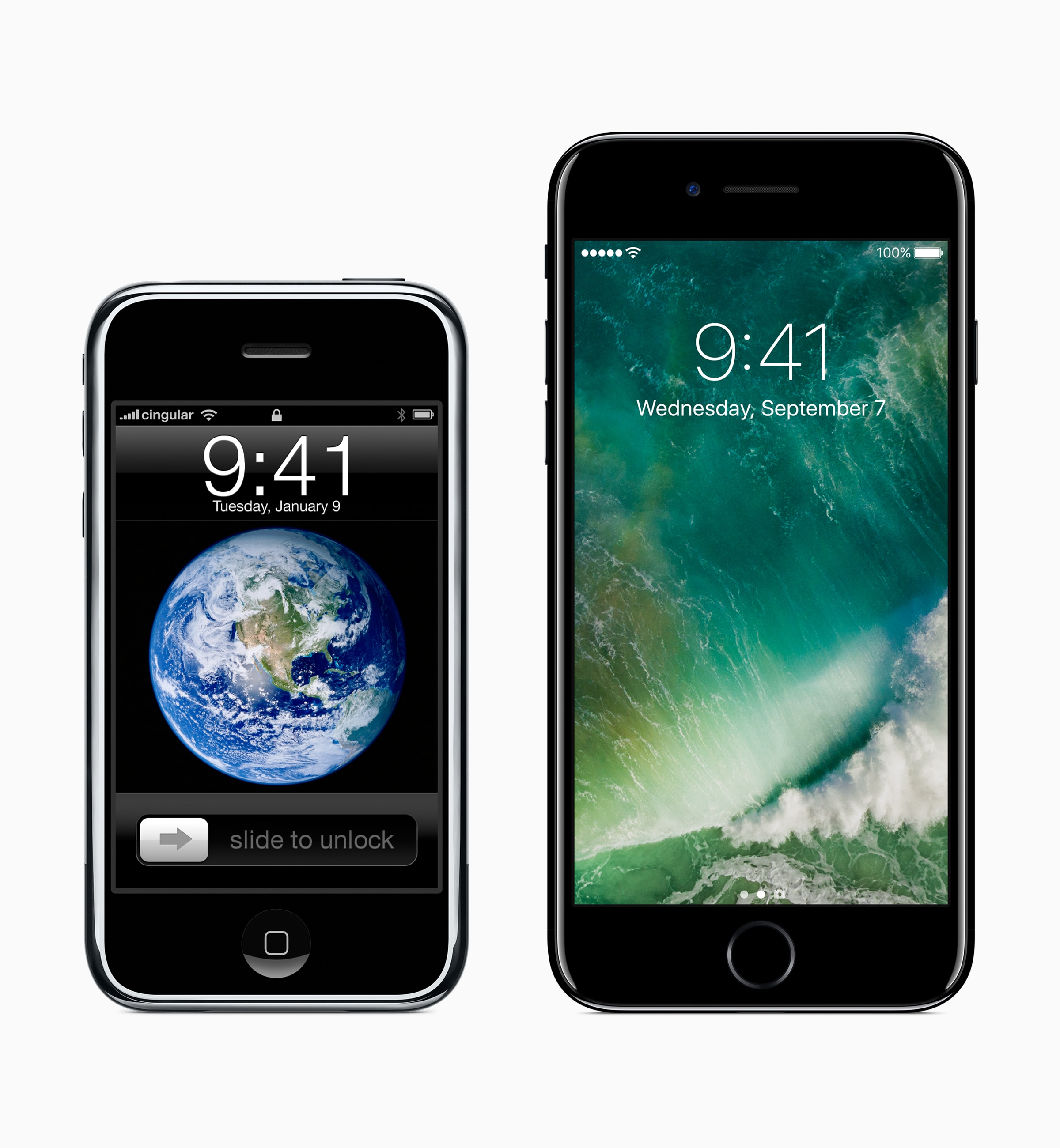 iPhone original e iPhone 7 lado a lado