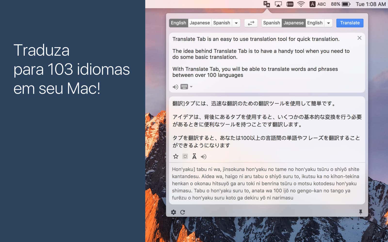 App Translate Tab para macOS