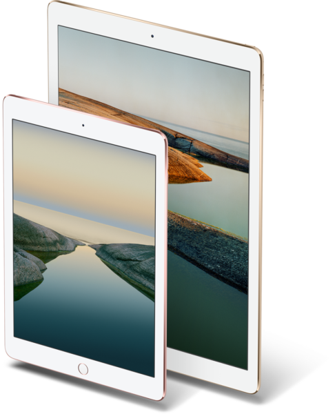 iPads Pro de 9,7" e 12,9"