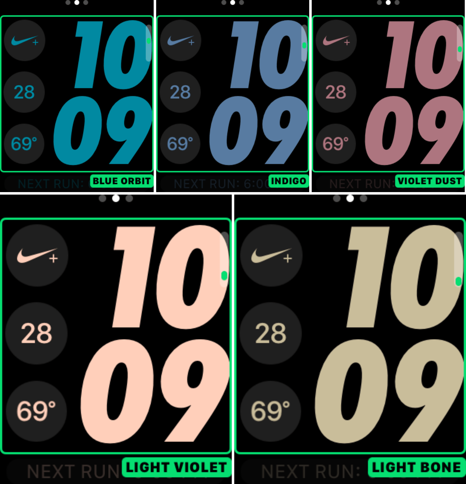 Novas cores nos mostradores do Apple Watch - watchOS 3.2