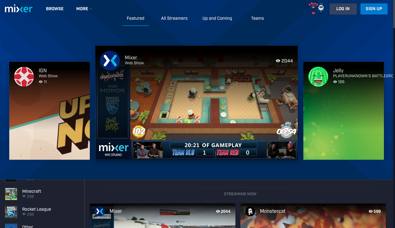 Mixer, plataforma de streaming da Microsoft