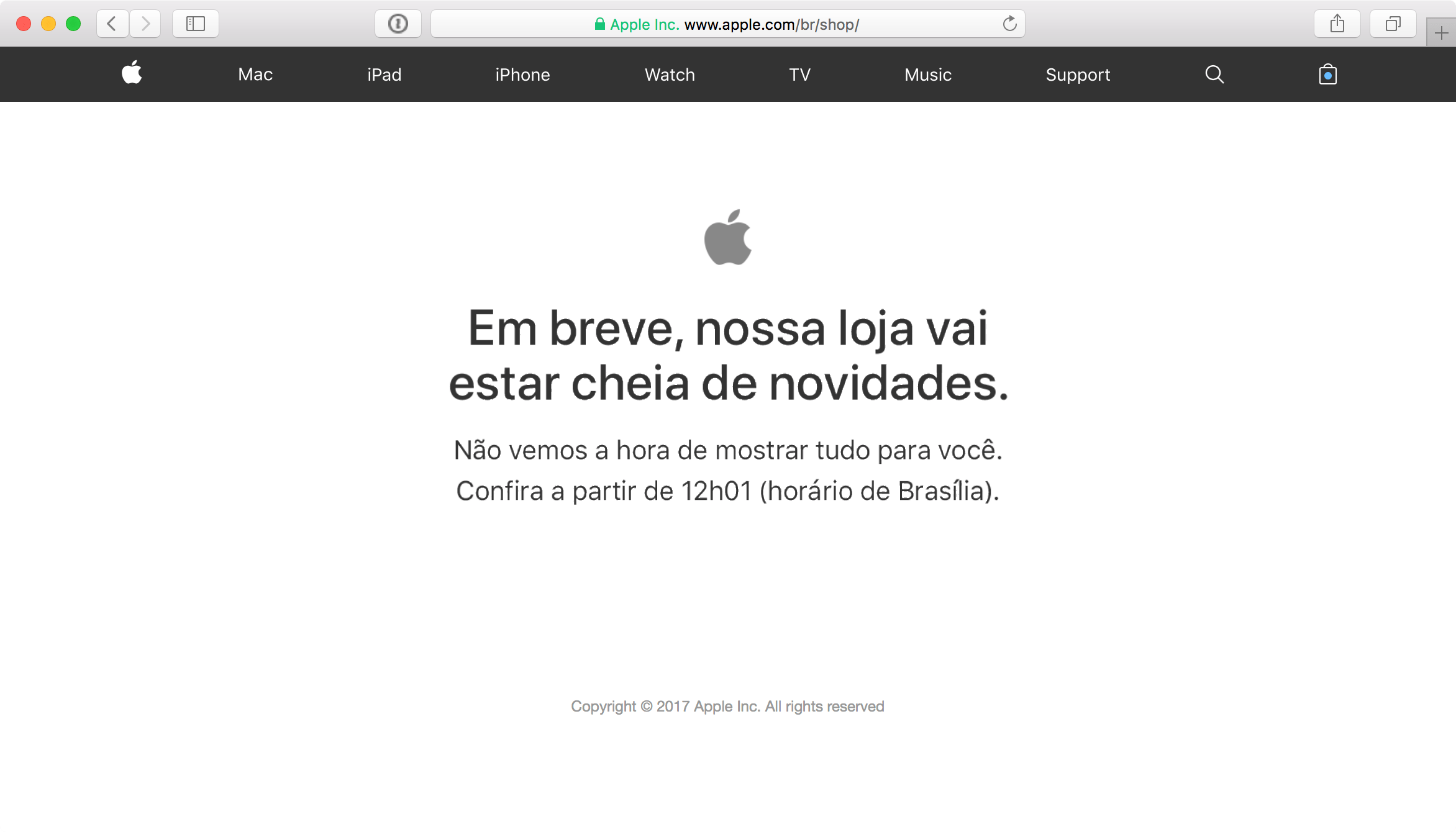 Apple Online Store fora do ar