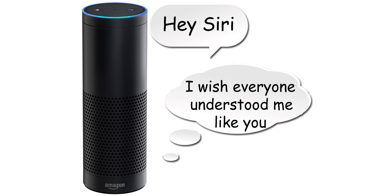 Amazon Echo conversando com a Siri