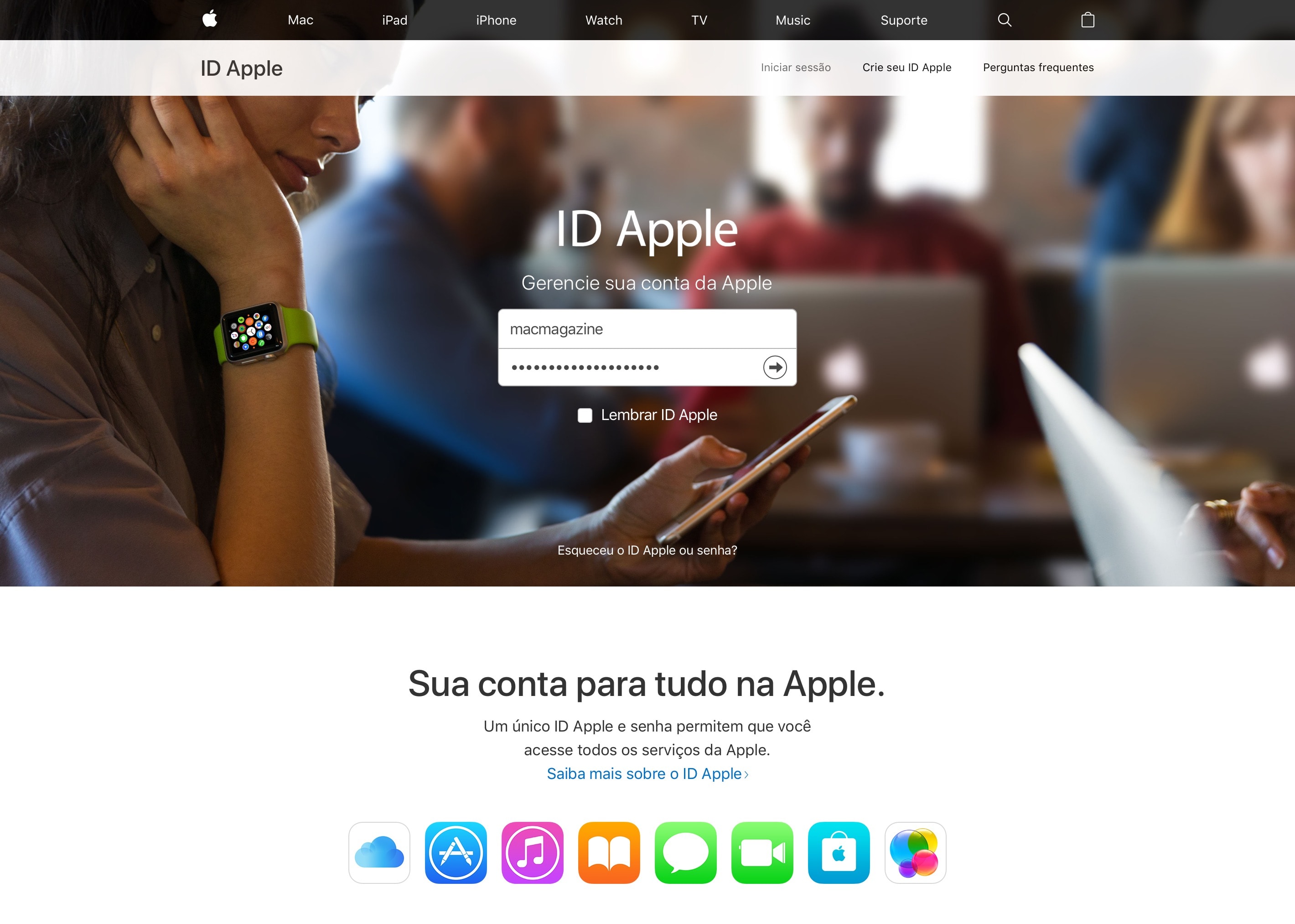 Site do Apple ID