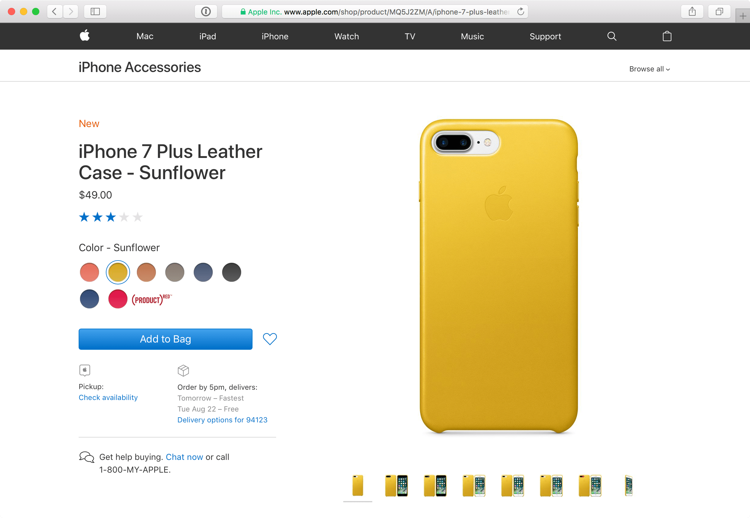 Cases para iPhone 7 à venda na Apple Store