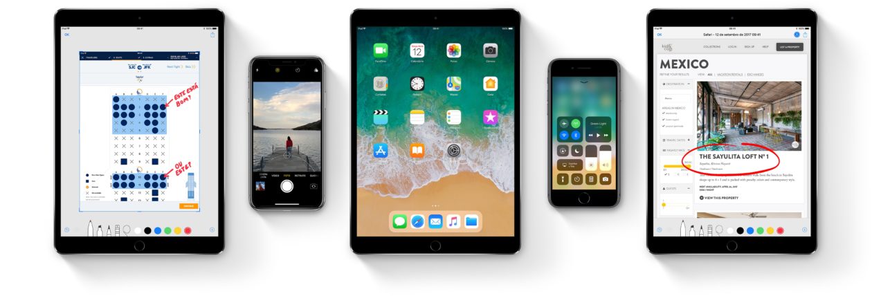 iPhones e iPads rodando o iOS 11