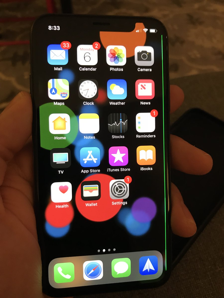 Linha verde na tela do iPhone X