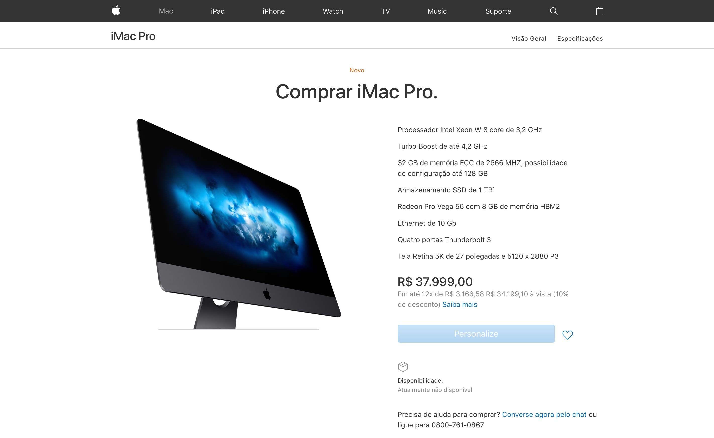 Preço do iMac Pro no Brasil