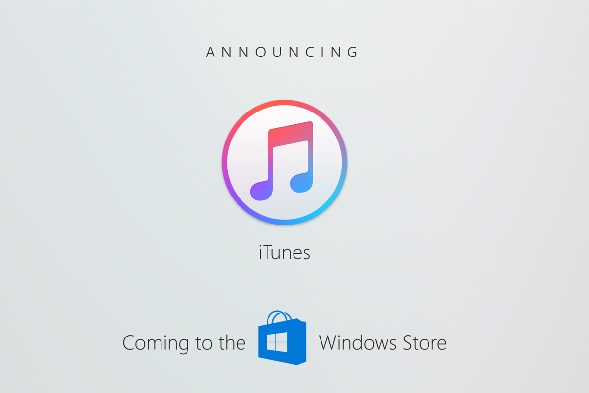 Anúncio do iTunes na Windows Store
