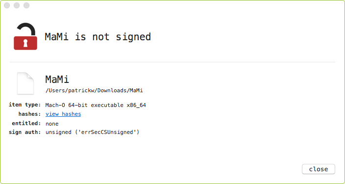 Malware MaMi nao assinado