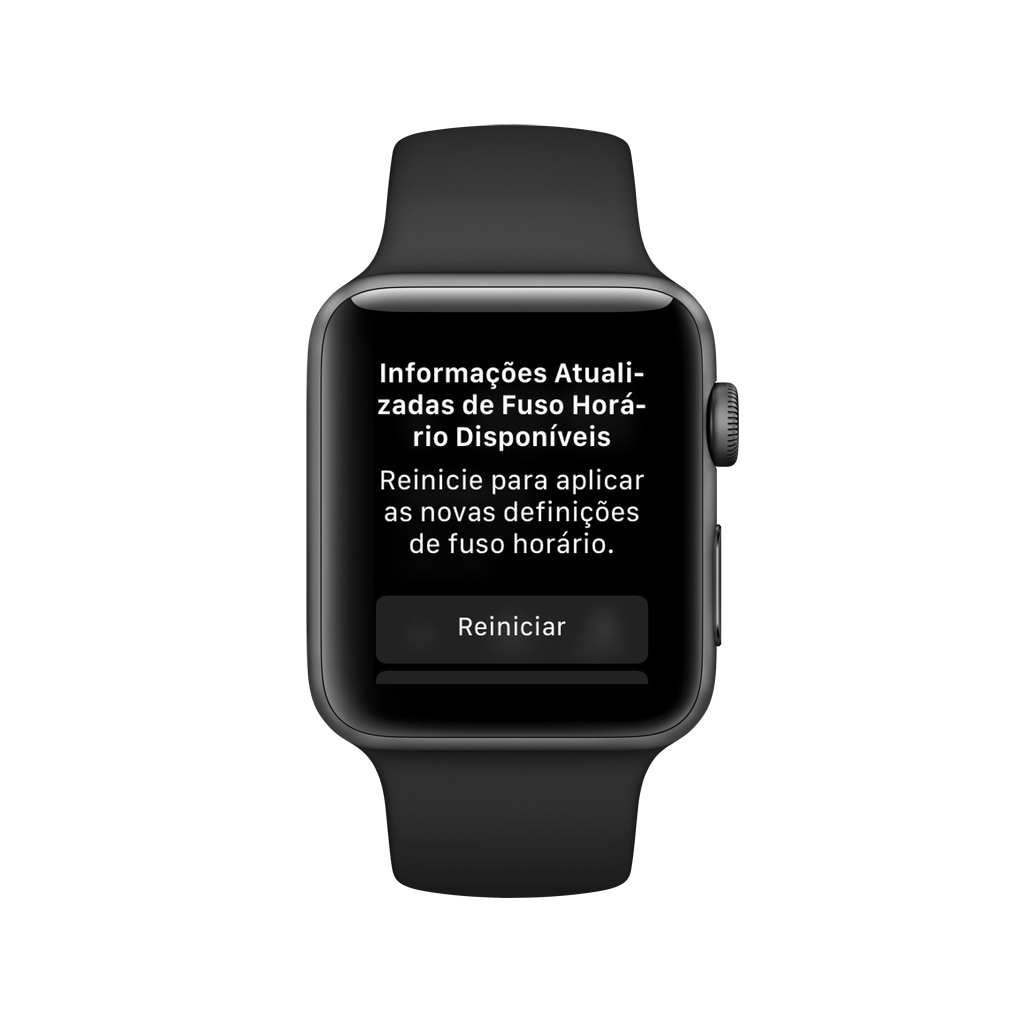 Alerta de atualização de fuso horário no Apple Watch