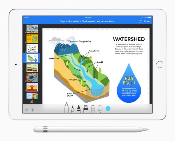 iWork com suporte ao Apple Pencil