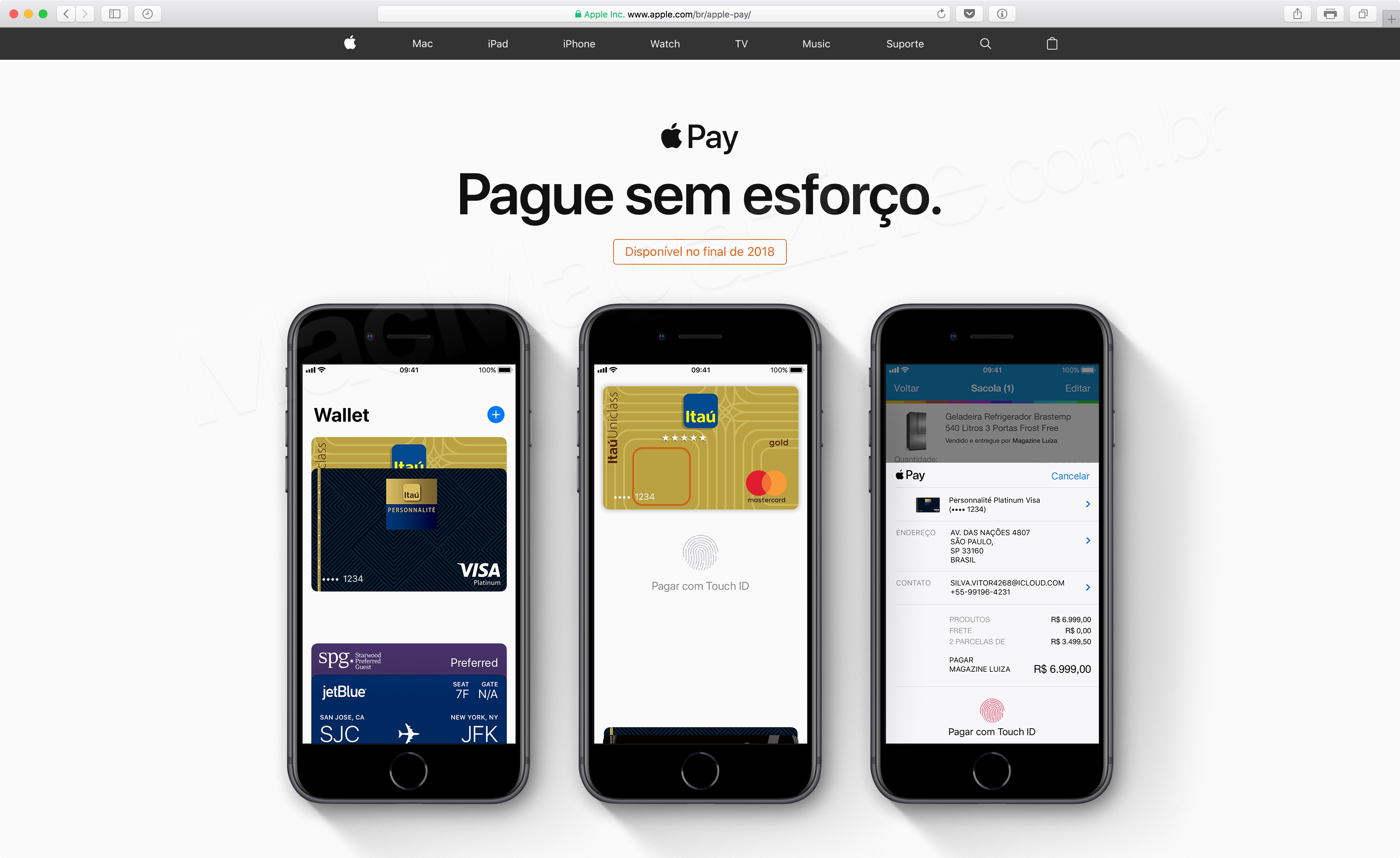 Apple Pay no Brasil adiado para o final de 2018 … #diadamentira