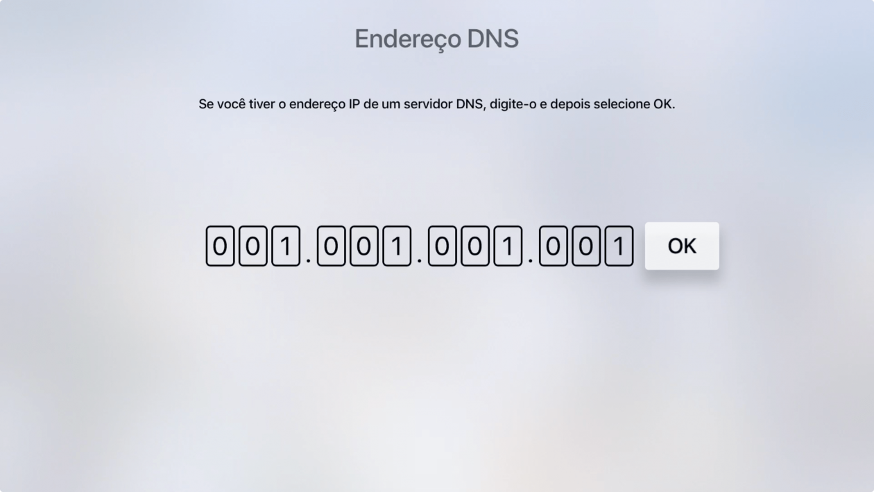 Configurando DNS no tvOS