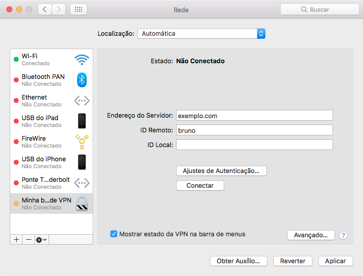 Configurando uma VPN no macOS