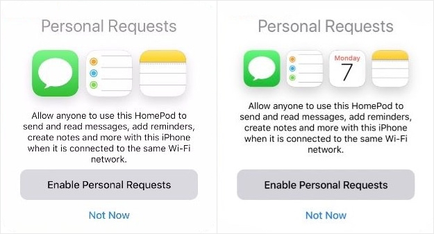 HomePod sem e com suporte ao app Calendário (no iOS 11.4 beta 3)