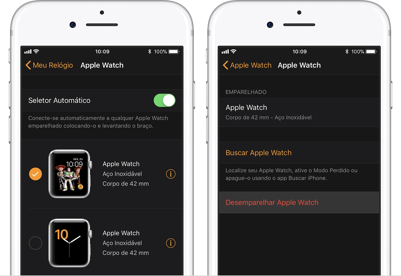 Desemparelhando o Apple Watch