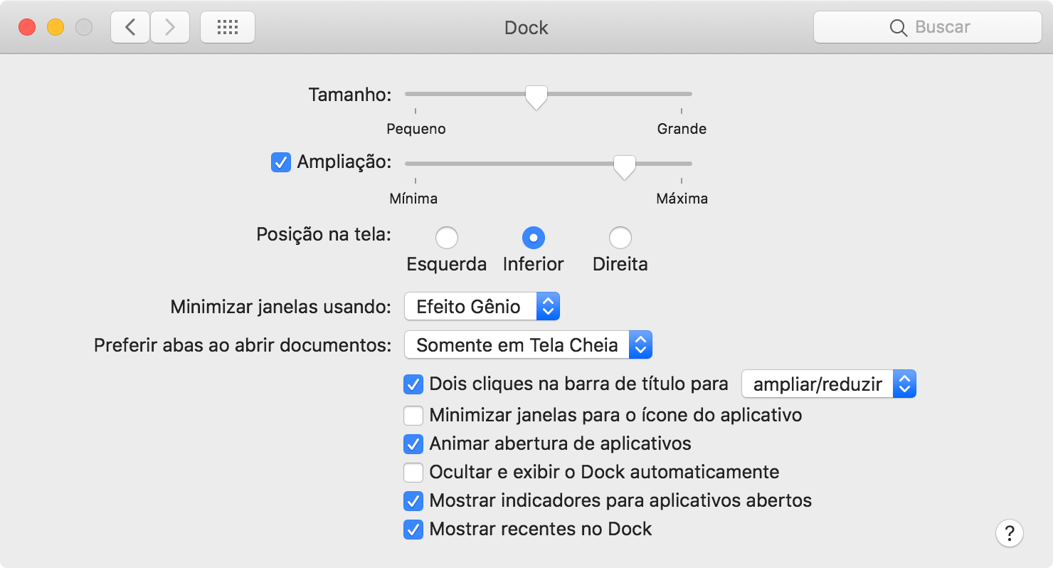 Apps Recentes no Dock do macOS 10.14 Mojave