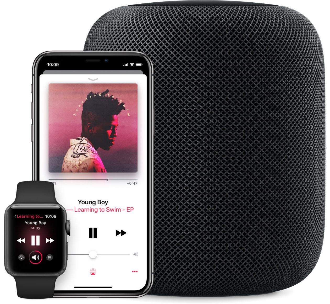 Apple Music no Apple Watch, no iPhone X e no HomePod