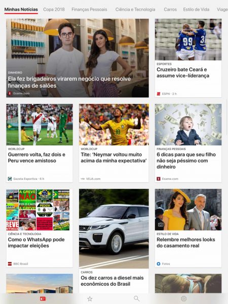 Screenshot do app Microsoft Notícias