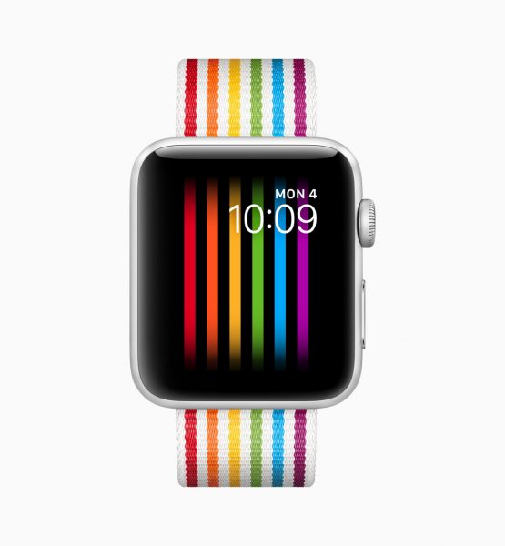 Mostrador e pulseira do Orgulho no watchOS 5