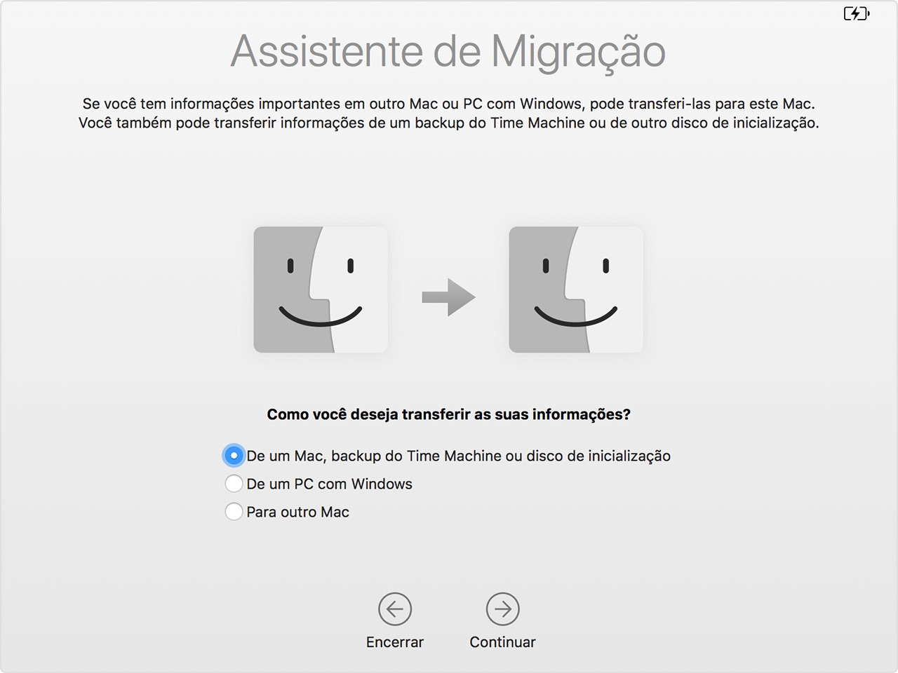 Assistente de Migração do macOS