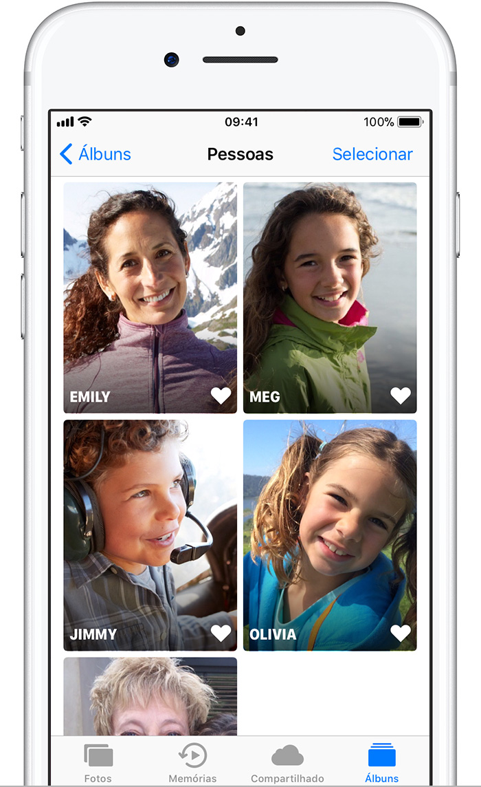 Recurso Pessoas do app Fotos no iOS 11