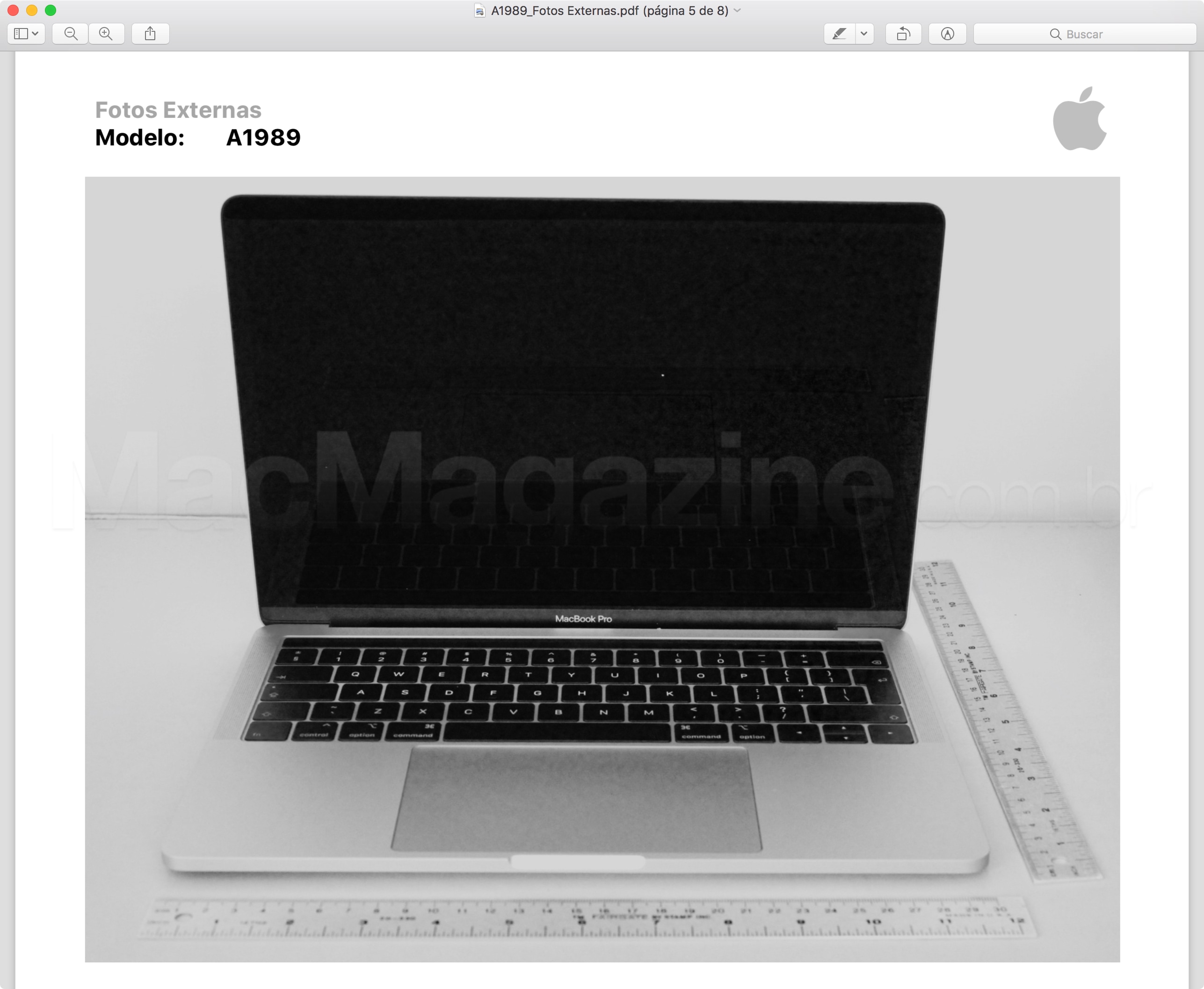 Homologação do novo MacBook Pro de 13 pol.