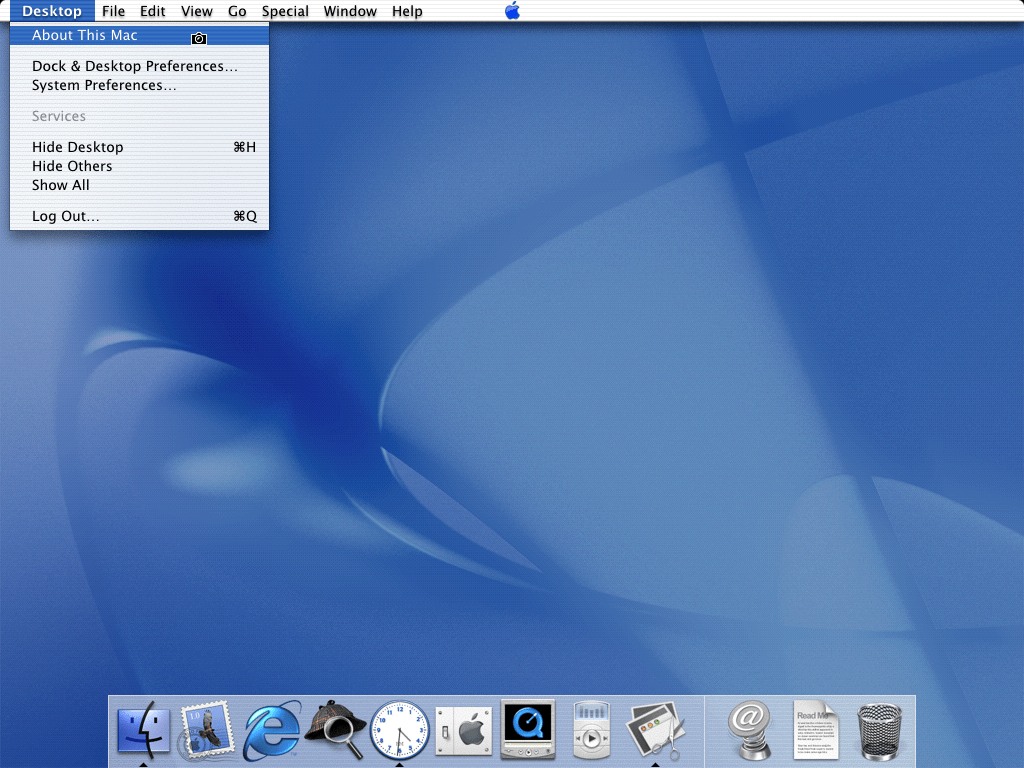 Screenshot da beta pública do primeiro Mac OS X 10.0