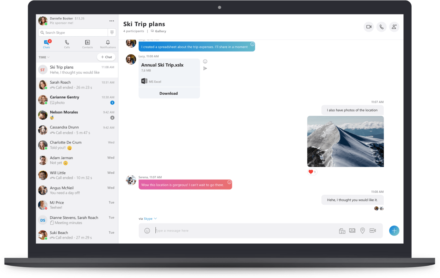 Mudança no design do Skype