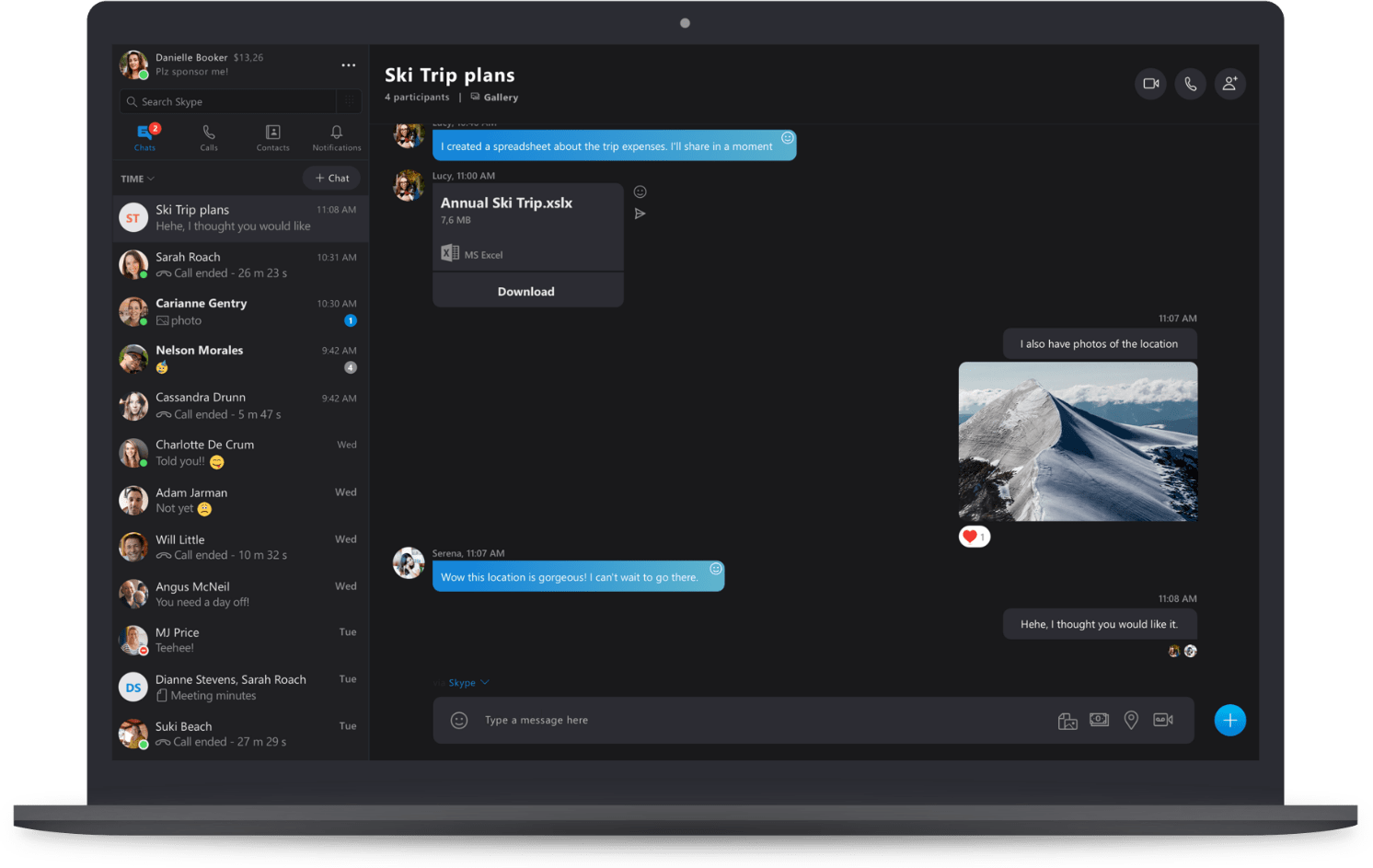 Mudança no design do Skype