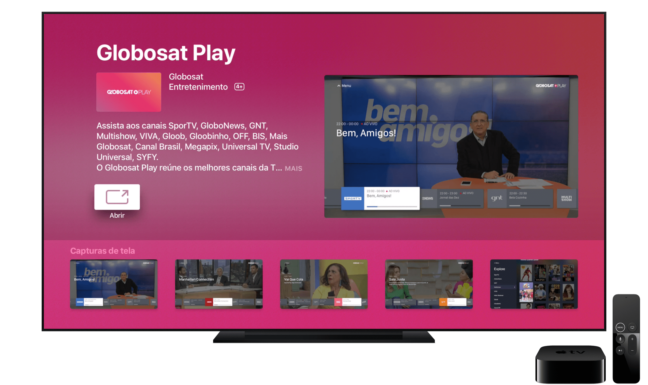 App Globosat Play para tvOS