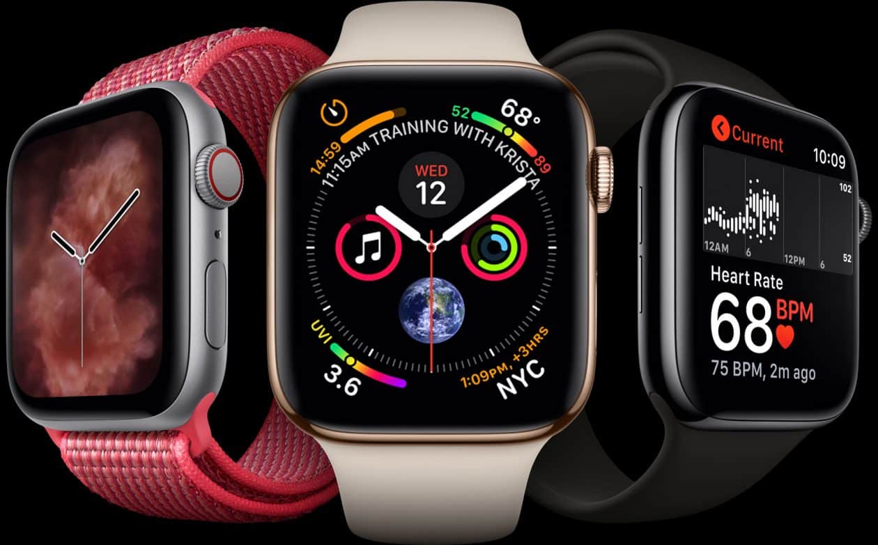 Apple Watch Series 4 com novidades em fundo preto