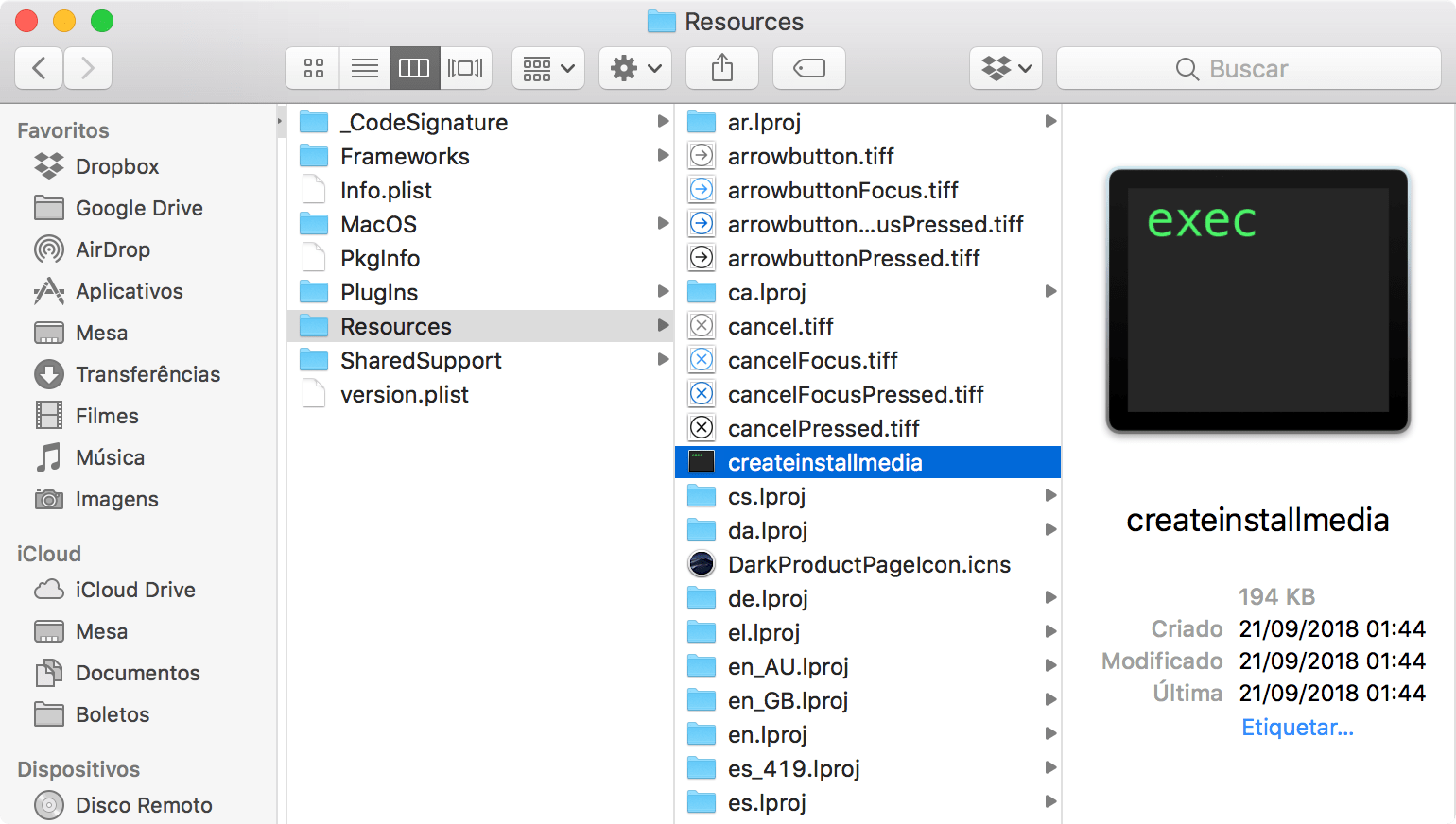 Criando um disco de inicialização (macOS)