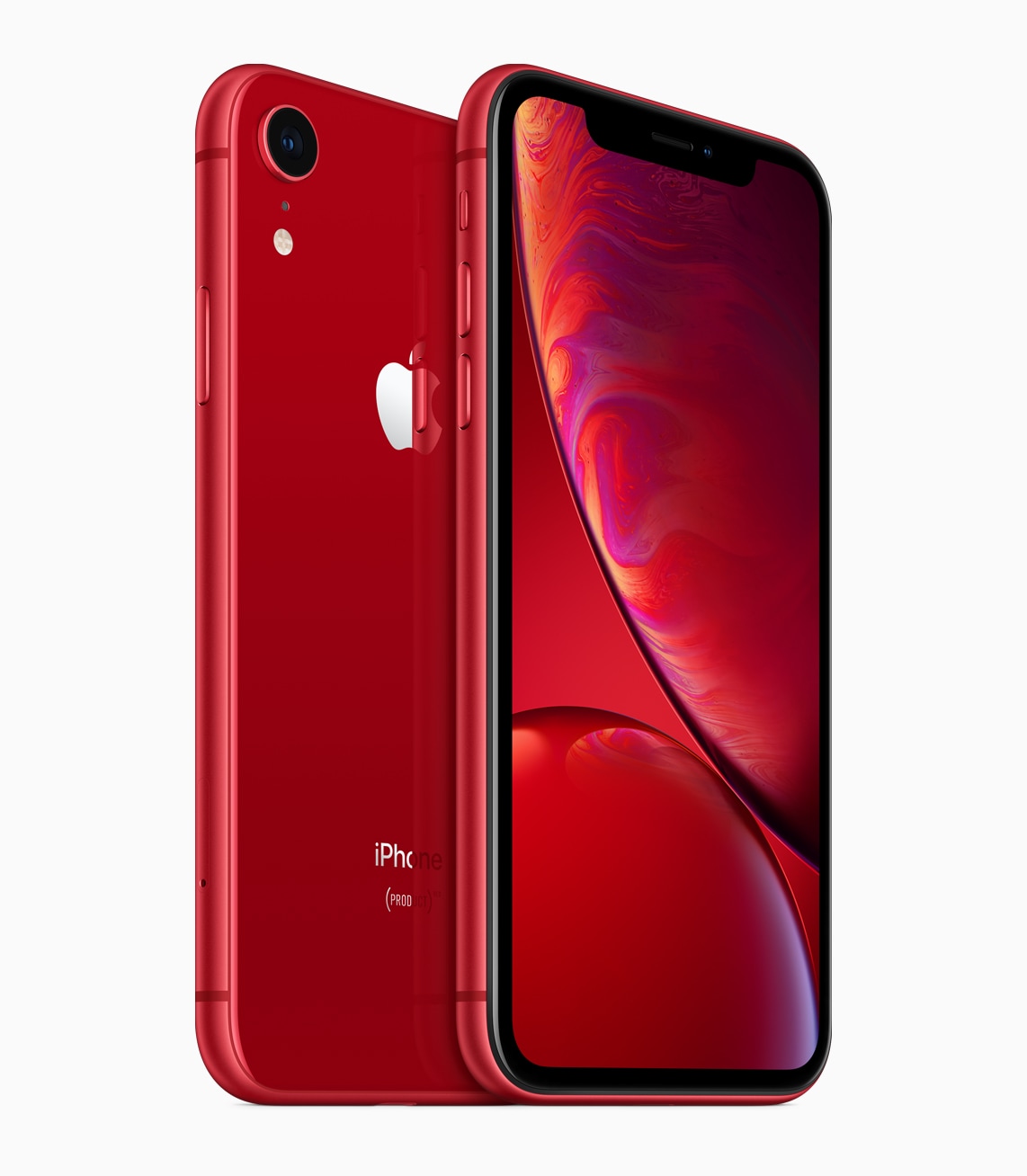 iPhone Xr vermelho de frente e de trás, série (PRODUCT)RED