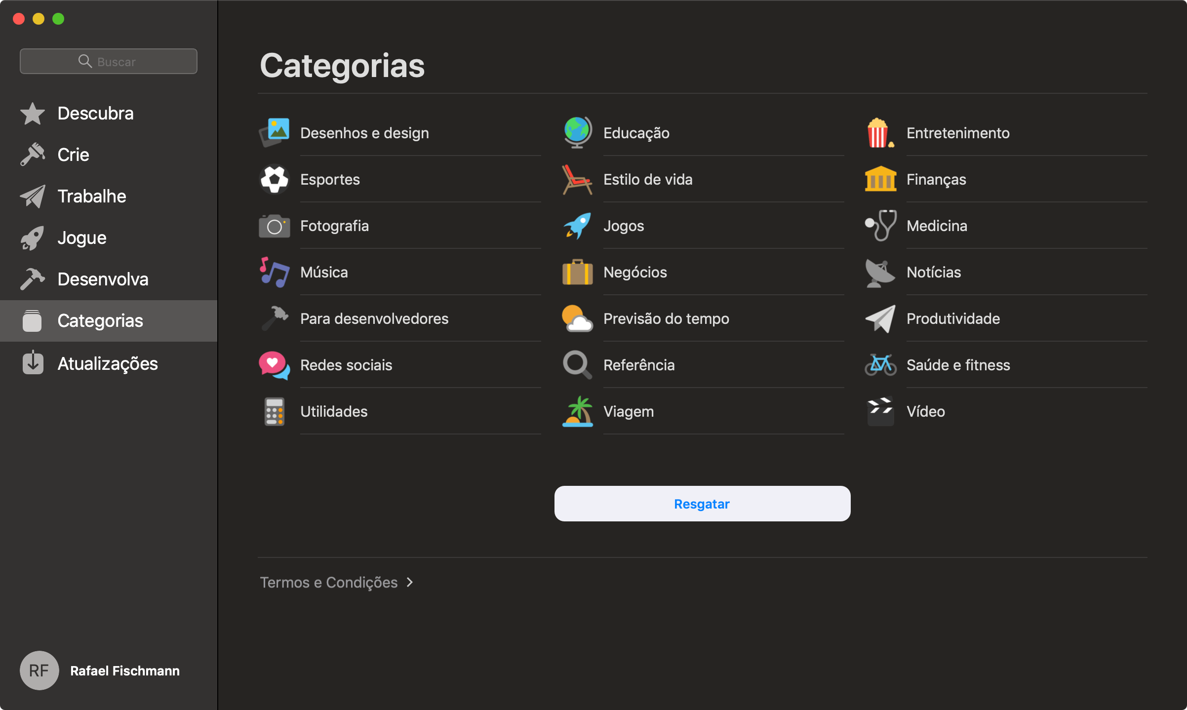 Categorias de volta na Mac App Store