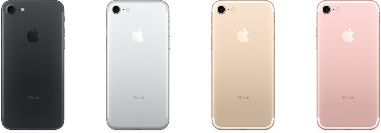 Todas as cores do iPhone 7