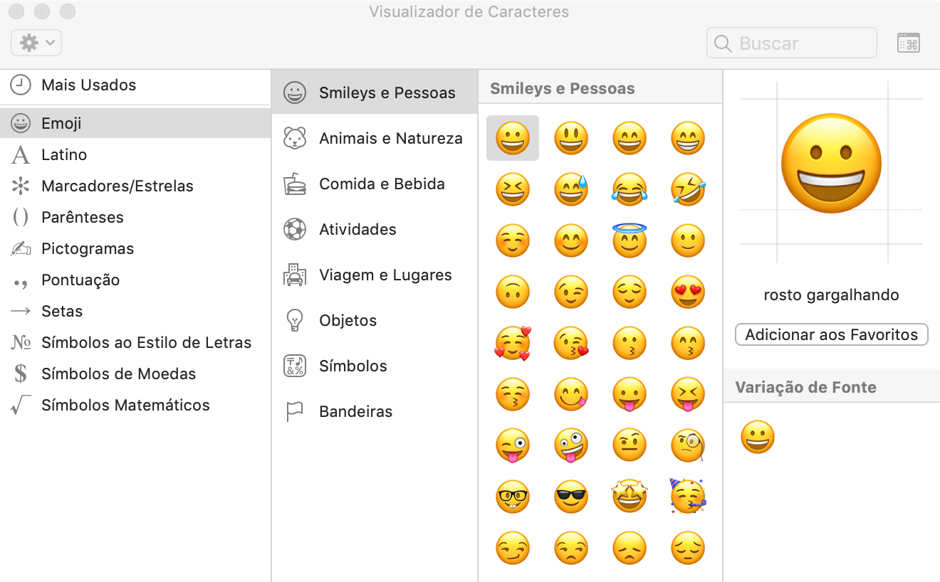 Usando emojis no Mac