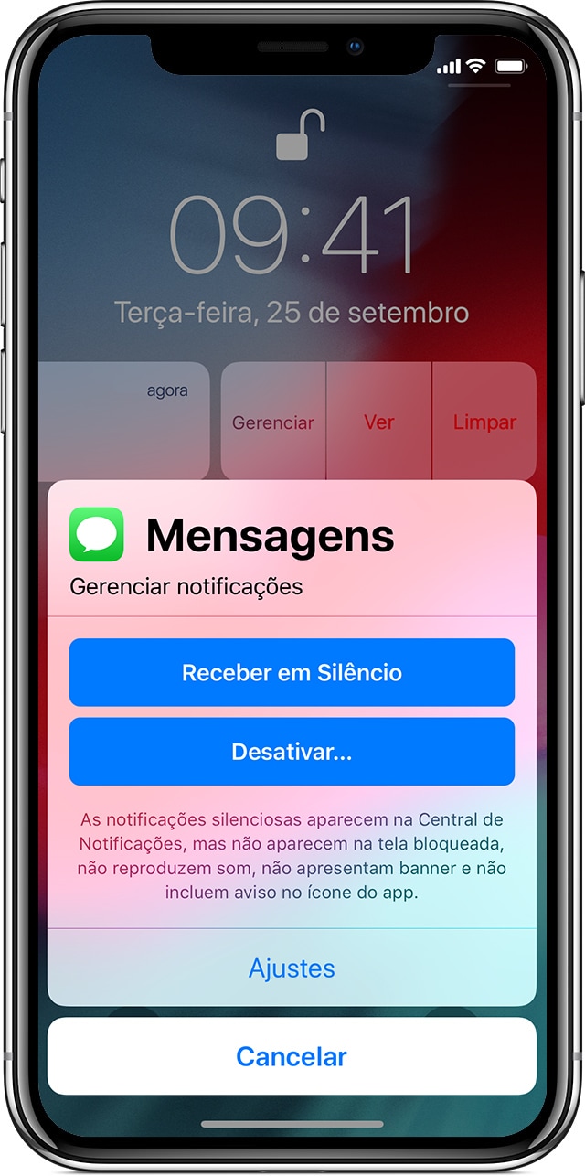 Gerenciar notificações no iOS 12