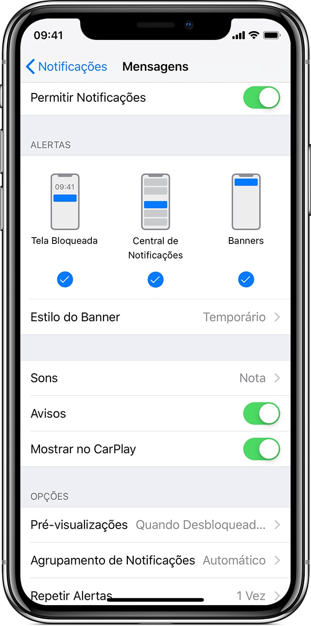 Personalizar estilo de notificações no iOS 12