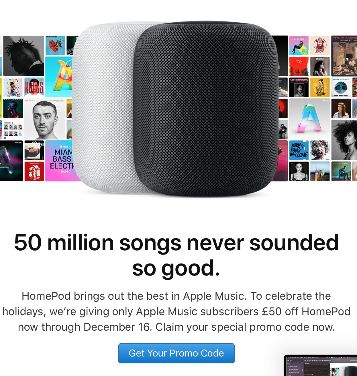 Promoção da Apple para o HomePod