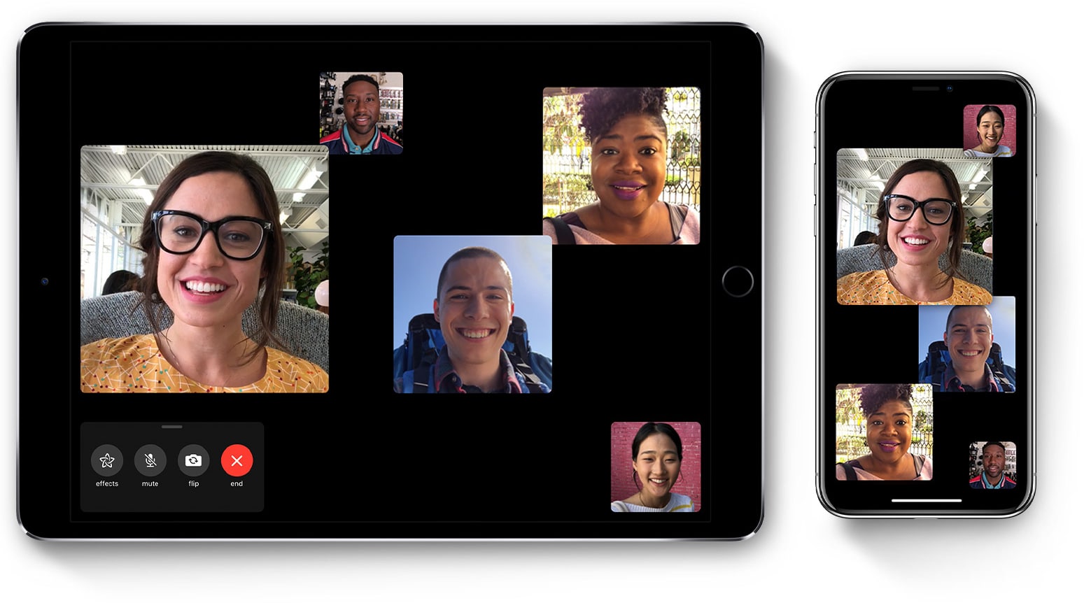 FaceTime em grupo no iPhone e iPad Pro
